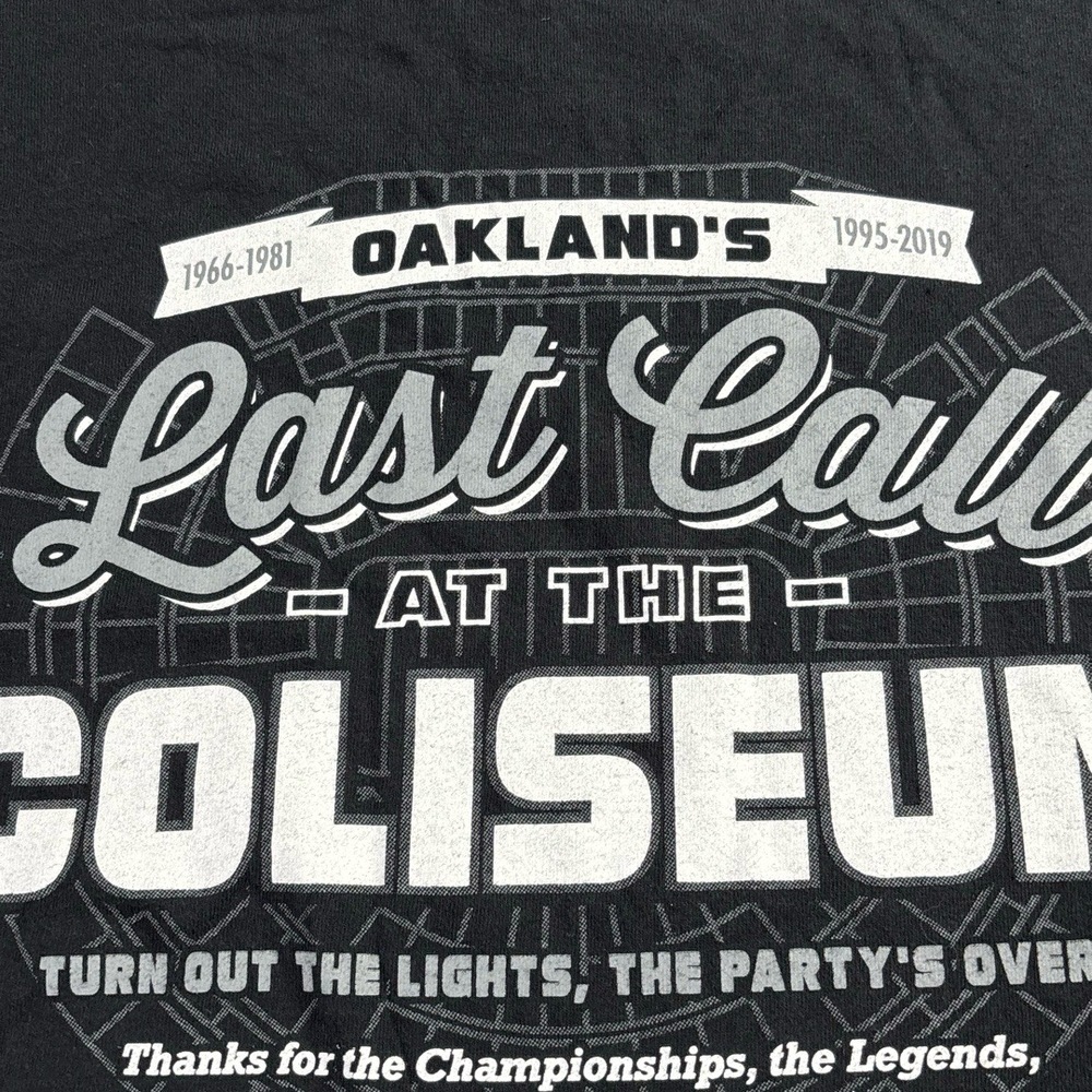 Oakland Raiders Alameda County Coliseum 2019 Last Call Black Hole Double Sided M - Picture 14 of 14